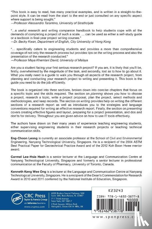 Leong, Eng Choon (Nanyang Technological University, Heah, Carmel Lee-Hsia (Nanyang Technological University, Ong, Kenneth Keng Wee (Nanyang Technological University - Guide to Research Projects for Engineering Students