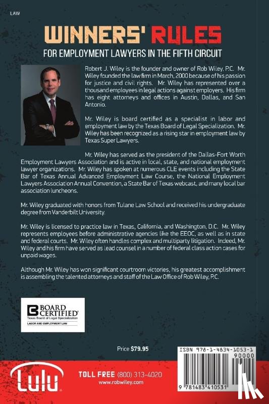 Wiley, Robert J - Winners' Rules for Employment Lawyers in the Fifth Circuit
