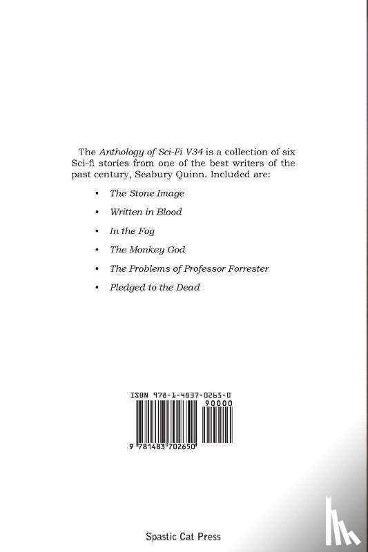 Quinn, Seabury - Anthology of Sci-Fi V34, the Pulp Writers - Seabury Quinn