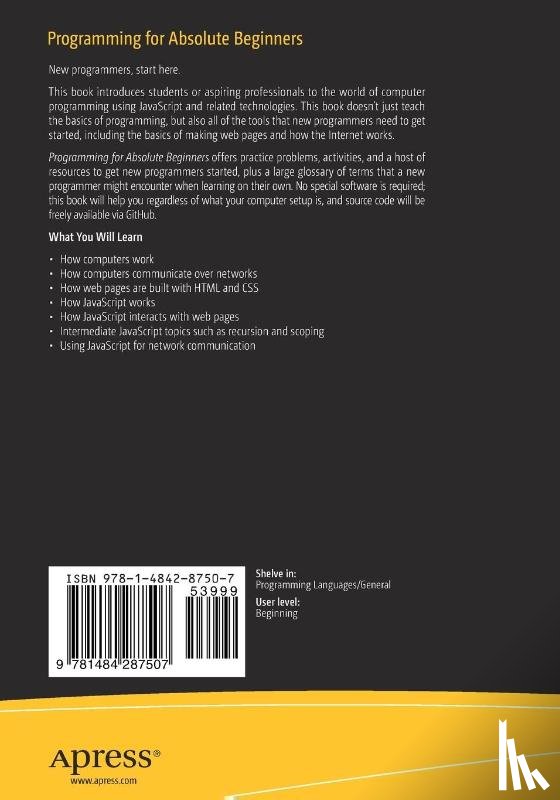 Bartlett, Jonathan - Programming for Absolute Beginners