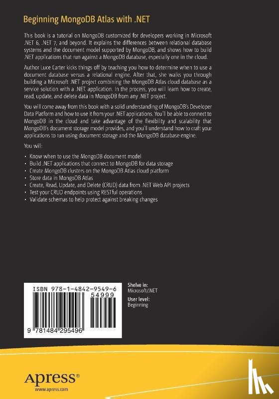 Carter, Luce - Beginning MongoDB Atlas with .NET