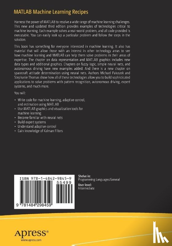 Paluszek, Michael, Thomas, Stephanie - MATLAB Machine Learning Recipes