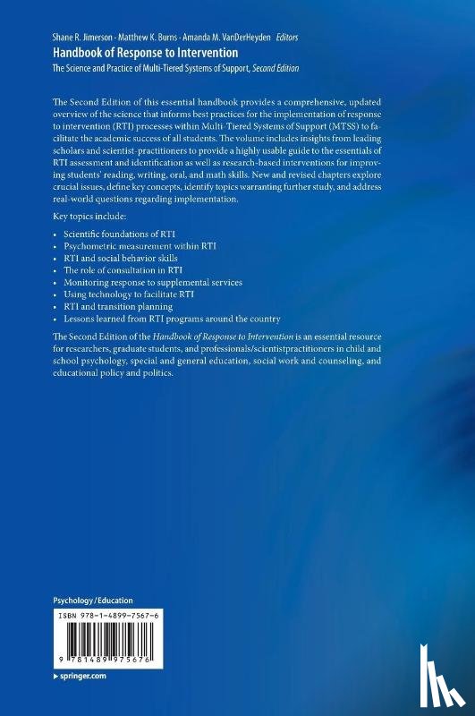  - Handbook of Response to Intervention