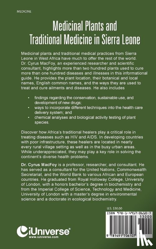 Macfoy, Dr Cyrus - Medicinal Plants and Traditional Medicine in Sierra Leone