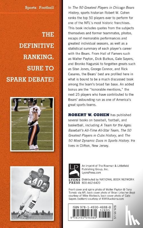 Cohen, Robert W. - The 50 Greatest Players in Chicago Bears History