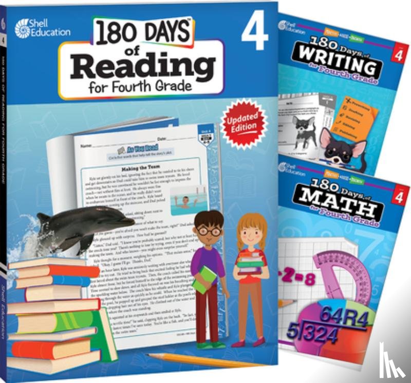 Multiple Authors - 180 Days(tm) Reading, Writing and Math for Grade 4: 3-Book Set: Practice, Assess, Diagnose