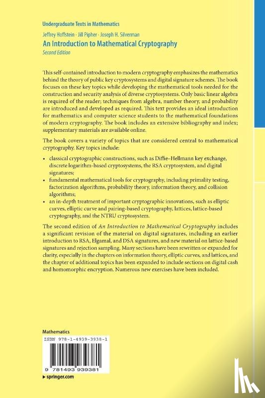 Hoffstein, Jeffrey, Pipher, Jill, Silverman, Joseph H. - An Introduction to Mathematical Cryptography