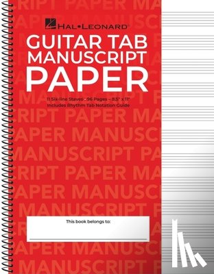 Hal Leonard Corp - Guitar Tablature Manuscript Paper Wire-Bound Blank Sheet Music Book 11 Tablature Staves Per Page for Guitarists and Composers