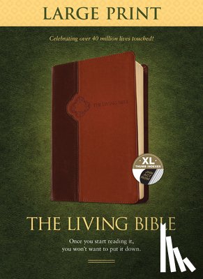Tyndale - Living Bible Large Print Edition Brown/Tan, Indexed