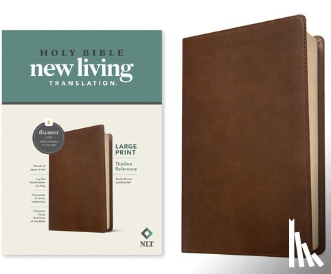 Tyndale - NLT Large Print Thinline Reference Bible, Filament Enabled Edition (Red Letter, Leatherlike, Rustic Brown)