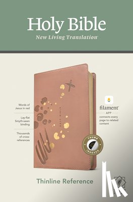 Tyndale - NLT Thinline Reference Bible, Filament Enabled Edition (Red Letter, Leatherlike, Pink, Indexed)