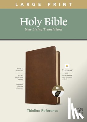 Tyndale - NLT Large Print Thinline Reference Bible, Filament Enabled Edition (Red Letter, Leatherlike, Rustic Brown, Indexed)