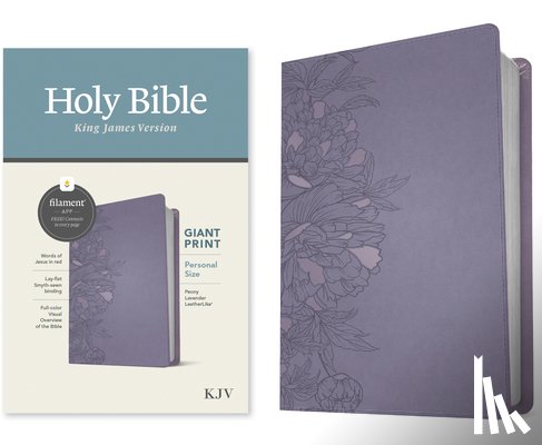 Tyndale - KJV Personal Size Giant Print Bible, Filament Enabled Edition (Leatherlike, Peony Lavender)