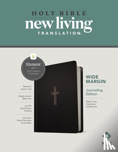  - NLT Wide Margin Bible, Filament Enabled (Hardcover Leatherlike, Black Cross, Red Letter)