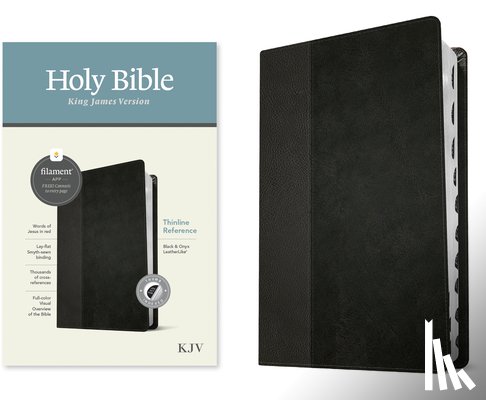 Tyndale - KJV Thinline Reference Bible, Filament Enabled (Leatherlike, Black/Onyx, Indexed, Red Letter)