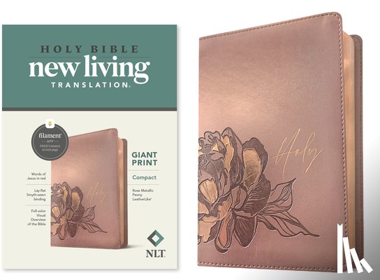 Tyndale - NLT Compact Giant Print Bible, Filament Edition, Rose