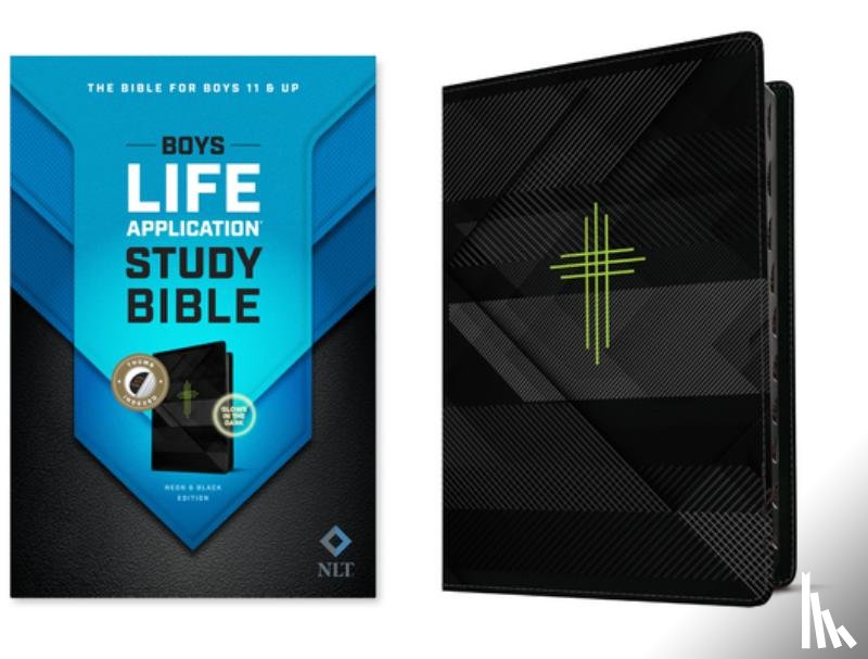 Tyndale - NLT Boys Life Application Study Bible, Tutone (Leatherlike, Neon/Black, Indexed)