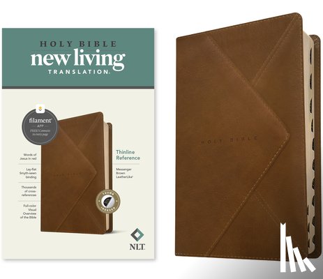 Tyndale - NLT Thinline Reference Bible, Filament Enabled (Leatherlike, Messenger Brown, Indexed, Red Letter)