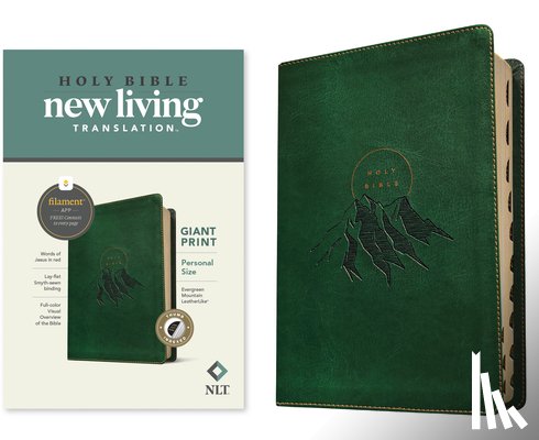 New Living Translation - NLT Personal Size Giant Print Bible, Filament Enabled (Leatherlike, Evergreen Mountain, Indexed, Red Letter)