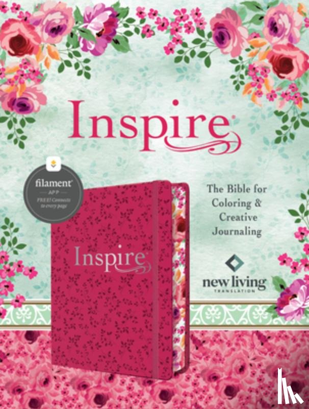 Tyndale - Inspire Bible Nlt, Filament Enabled (Hardcover Leatherlike, Pink Peony)