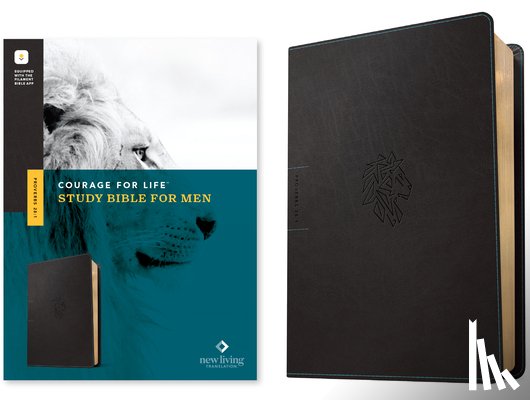 Tyndale - NLT Courage for Life Study Bible for Men, Filament Enabled (Leatherlike, Onyx Lion)