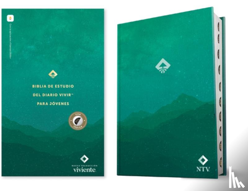 Tyndale - Biblia de Estudio del Diario Vivir Para Jóvenes Ntv Con Filament (Tapa Dura, Verde, Índice, Letra Roja)