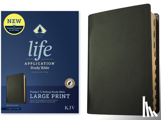 Tyndale - KJV Life Application Study Bible, Third Edition, Large Print (Genuine Leather, Black, Indexed, Red Letter)