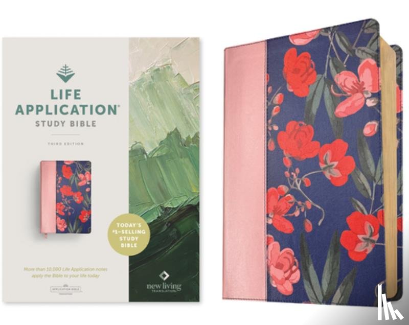 New Living Translation - NLT Life Application Study Bible, Third Edition (Leatherlike, Pink Evening Bloom, Red Letter)