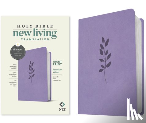 Tyndale - NLT Giant Print Premium Value Bible, Filament Enabled (Leatherlike, Lavender Vine)