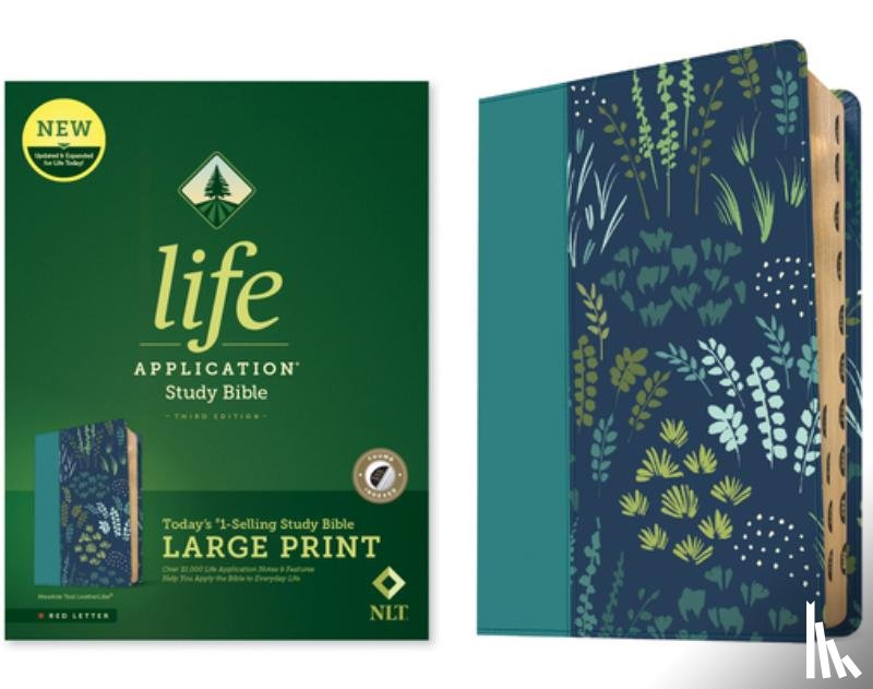 Tyndale - NLT Life Application Study Bible, Third Edition, Large Print (Leatherlike, Meadow Teal, Indexed, Red Letter)