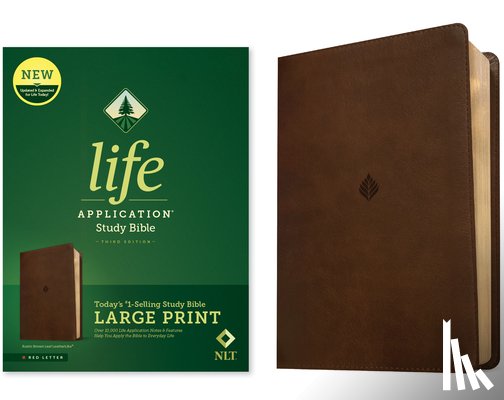 Tyndale - NLT Life Application Study Bible, Third Edition, Large Print (Leatherlike, Rustic Brown Leaf, Red Letter)
