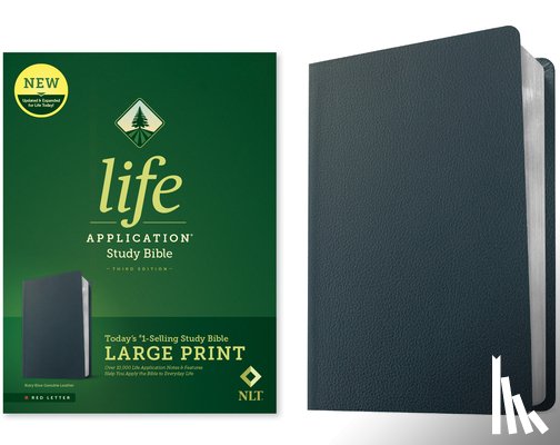 Tyndale - NLT Life Application Study Bible, Third Edition, Large Print (Genuine Leather, Navy Blue, Red Letter)