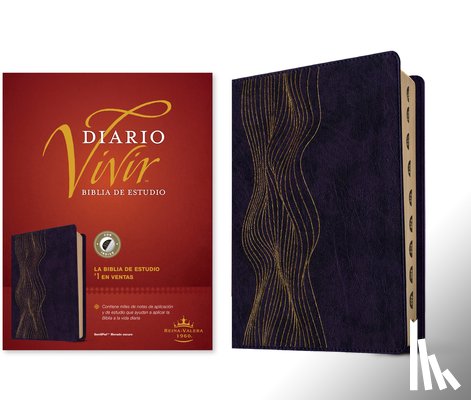 Tyndale - Biblia de Estudio del Diario Vivir Rvr60 (Sentipiel, Morado Oscuro, Índice, Letra Roja)