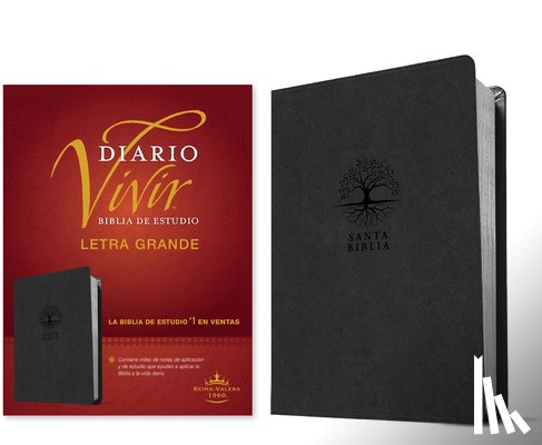 Tyndale - Biblia de Estudio del Diario Vivir Rvr60, Letra Grande (Sentipiel, Carbón, Letra Roja)