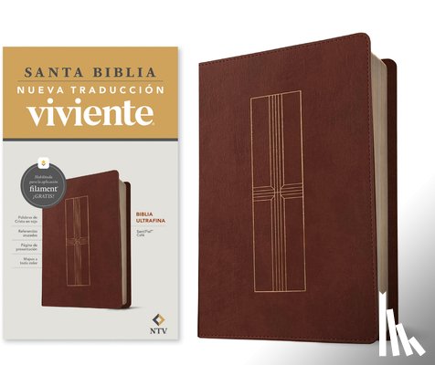 Tyndale - Biblia Ultrafina Ntv, Con Filament (Sentipiel, Café, Letra Roja)