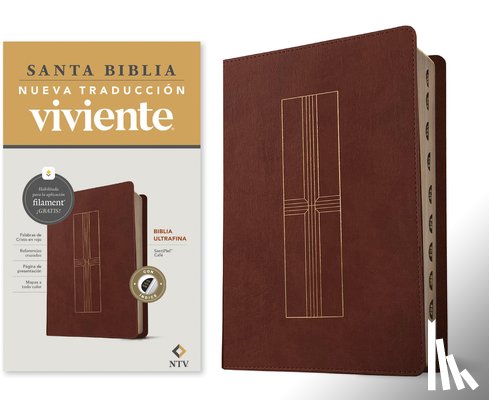 Tyndale - Biblia Ultrafina Ntv, Con Filament (Sentipiel, Café, Índice, Letra Roja)