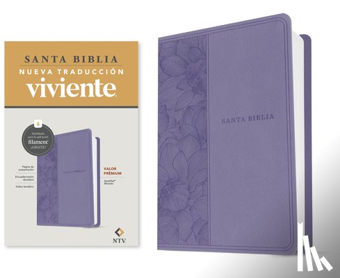 Tyndale - Biblia Valor Premium Ntv Con Filament (Sentipiel, Purpura)