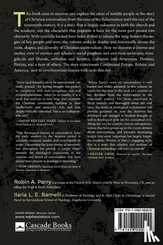 Parry, Robin A, Ramelli, Ilaria L E - A Larger Hope?, Volume 2