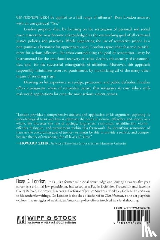 London, Ross - Crime, Punishment, and Restorative Justice