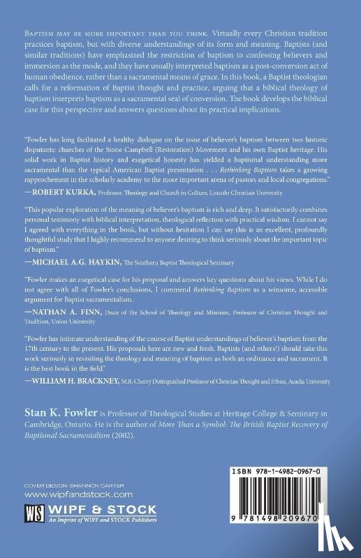 Fowler, Stanley K - Rethinking Baptism