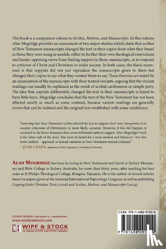 Mugridge, Alan - Scribes, Theology, and Apologetics