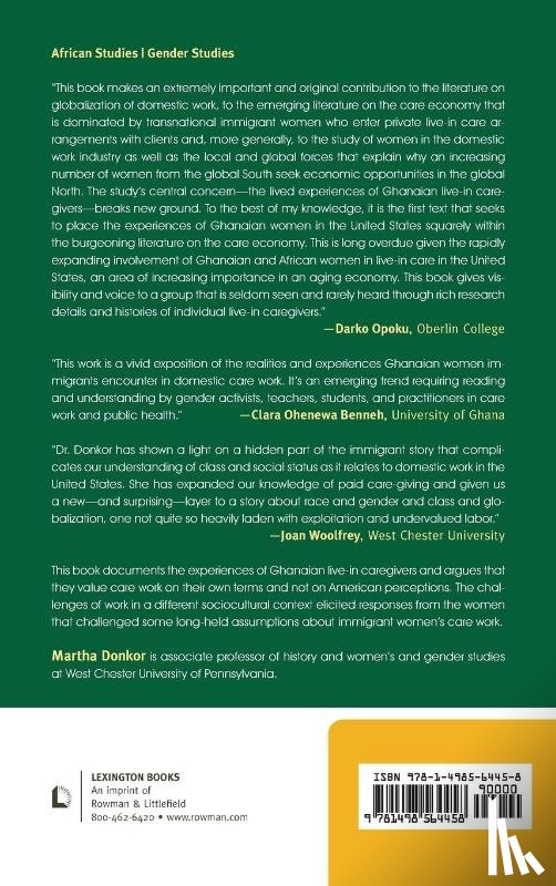 Donkor, Martha - The Experiences of Ghanaian Live-in Caregivers in the United States