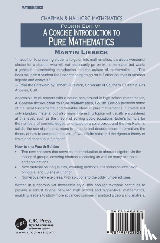 Liebeck, Martin (Imperial College - A Concise Introduction to Pure Mathematics