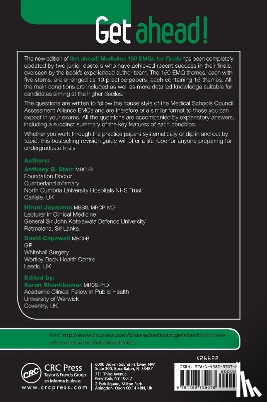 Starr, Anthony B. (North Cumbria University Hospitals NHS Trust), Jayasena, Hiruni (Kotelawala Defence University, Shantikumar, Saran (BA, Capewell, David - Get ahead! Medicine