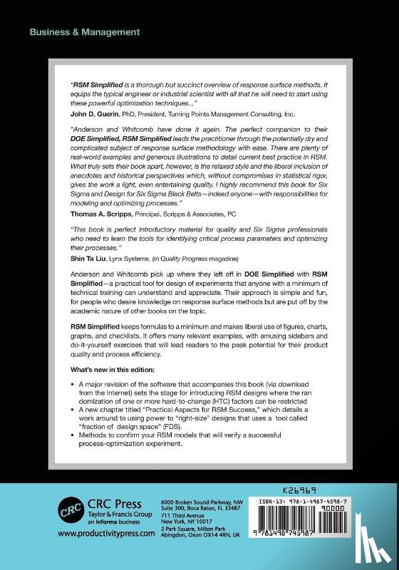 Anderson, Mark J. (Stat-Ease Inc, Whitcomb, Patrick J. (Stat-Ease - RSM Simplified