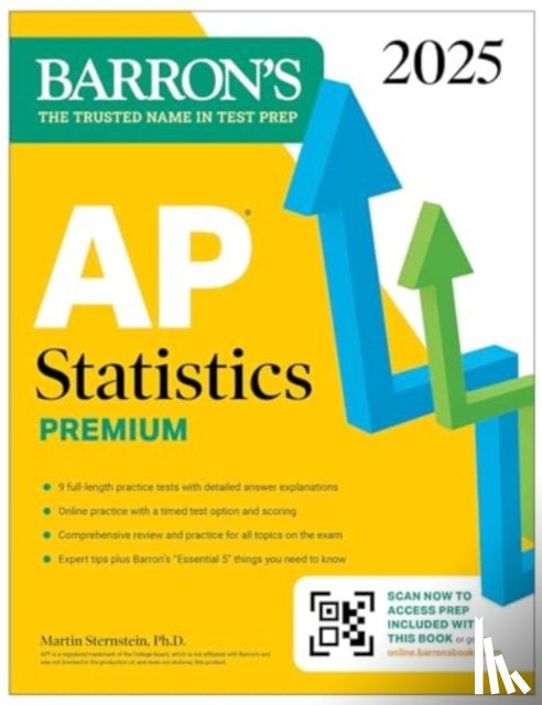 Barron's Educational Series, Sternstein, Martin - AP Statistics Premium, 2025: Prep Book with 9 Practice Tests + Comprehensive Review + Online Practice