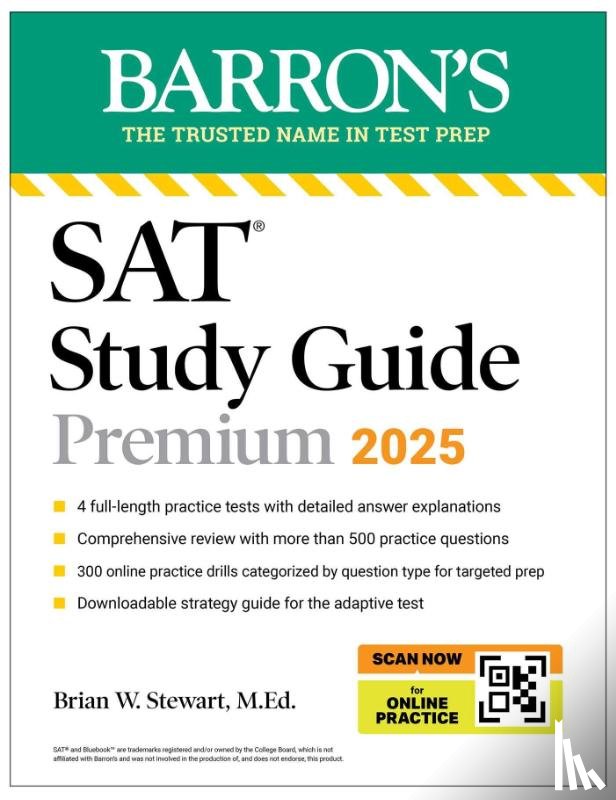 Barron's Educational Series, Stewart, Brian W. - Digital SAT Study Guide Premium, 2025: 4 Practice Tests + Comprehensive Review + Online Practice