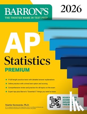 Barron's Educational Series, Sternstein, Martin - AP Statistics Premium, 2026: Prep Book with 9 Practice Tests + Comprehensive Review + Online Practice