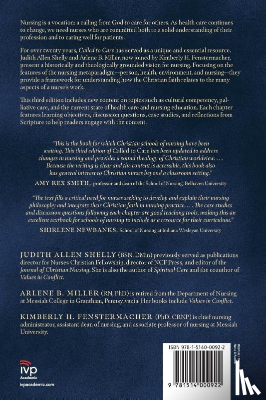 Shelly, Judith Allen, Miller, Arlene B., Fenstermacher, Kimberly H. - Called to Care – A Christian Vision for Nursing