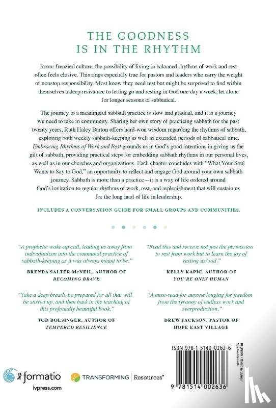 Barton, Ruth Haley, Rolheiser, Ronald - Embracing Rhythms of Work and Rest – From Sabbath to Sabbatical and Back Again